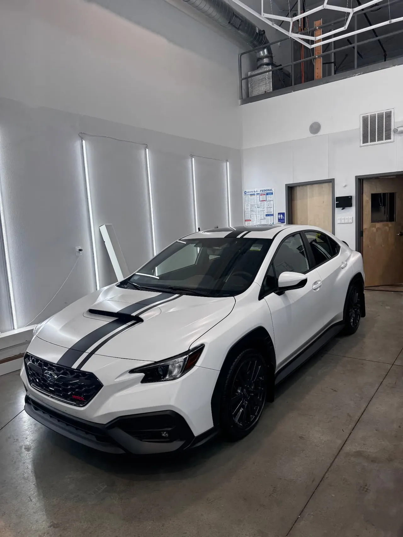 Subaru WRX satin white PPF front quarter detail Shrewsbury MA