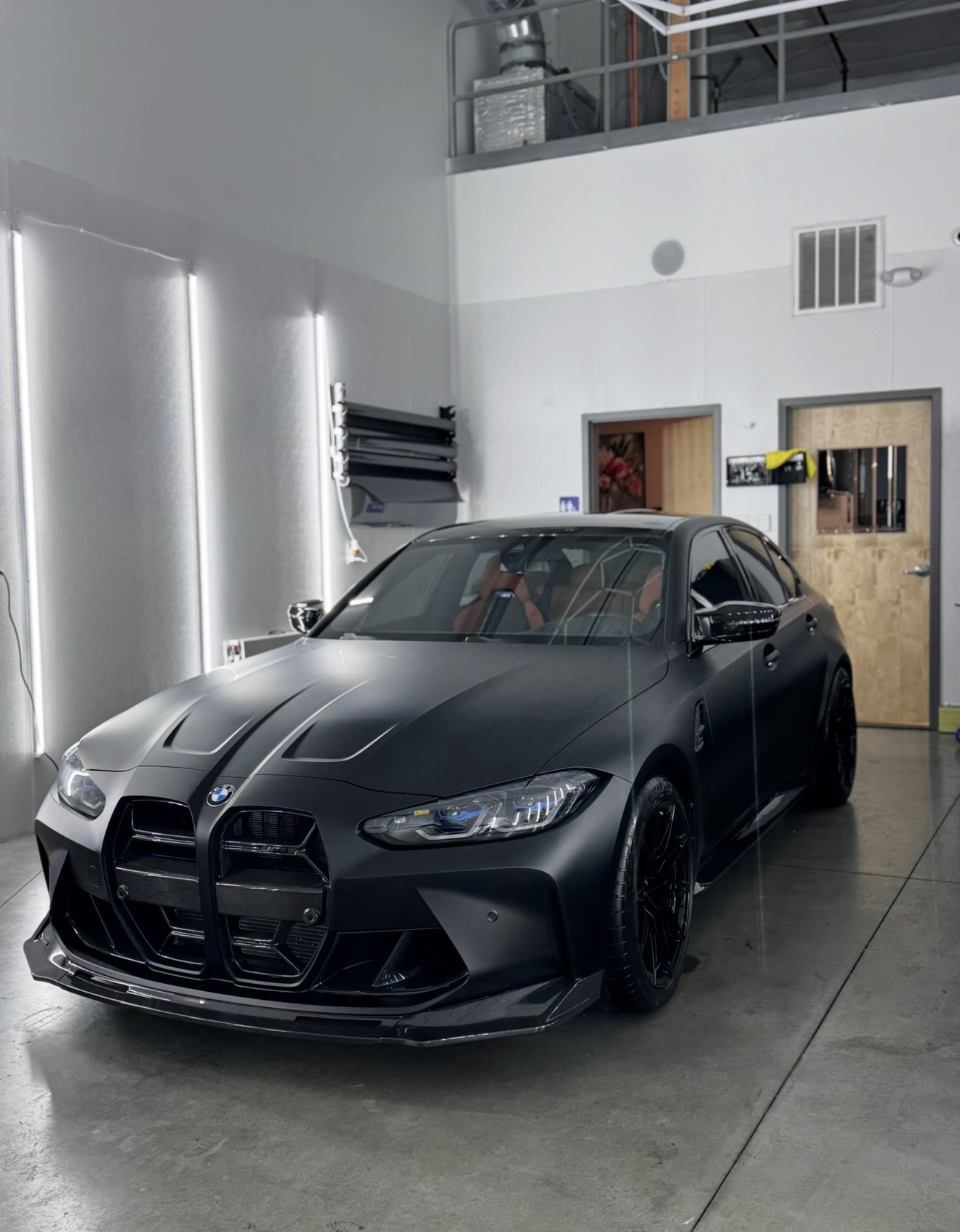 BMW M3 Competition matte black PPF carbon front lip Shrewsbury MA
