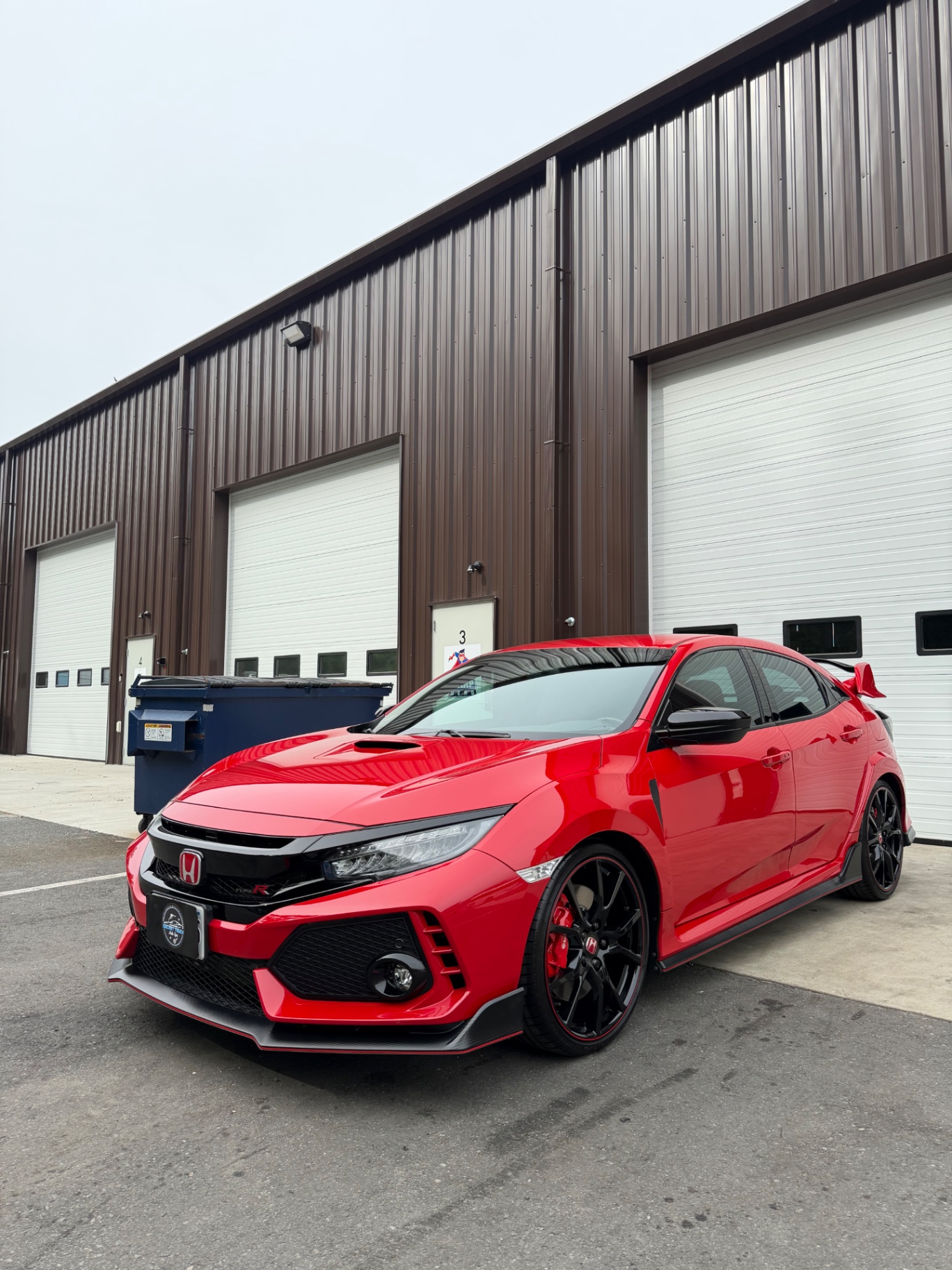 Honda Civic Type R red front side ceramic coating Shrewsbury MA