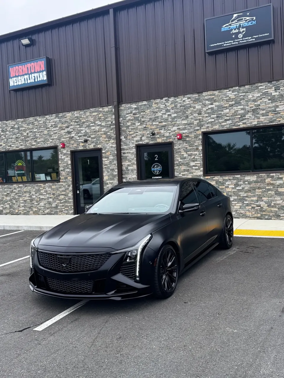 Cadillac CT5-V Blackwing satin black paint protection film front quarter Central MA