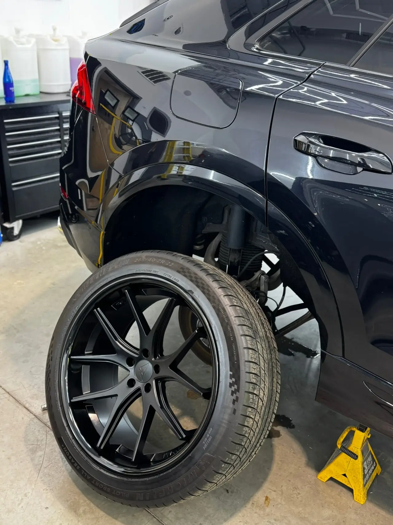 Audi Q8 matte black powder coated wheel Central Massachusetts