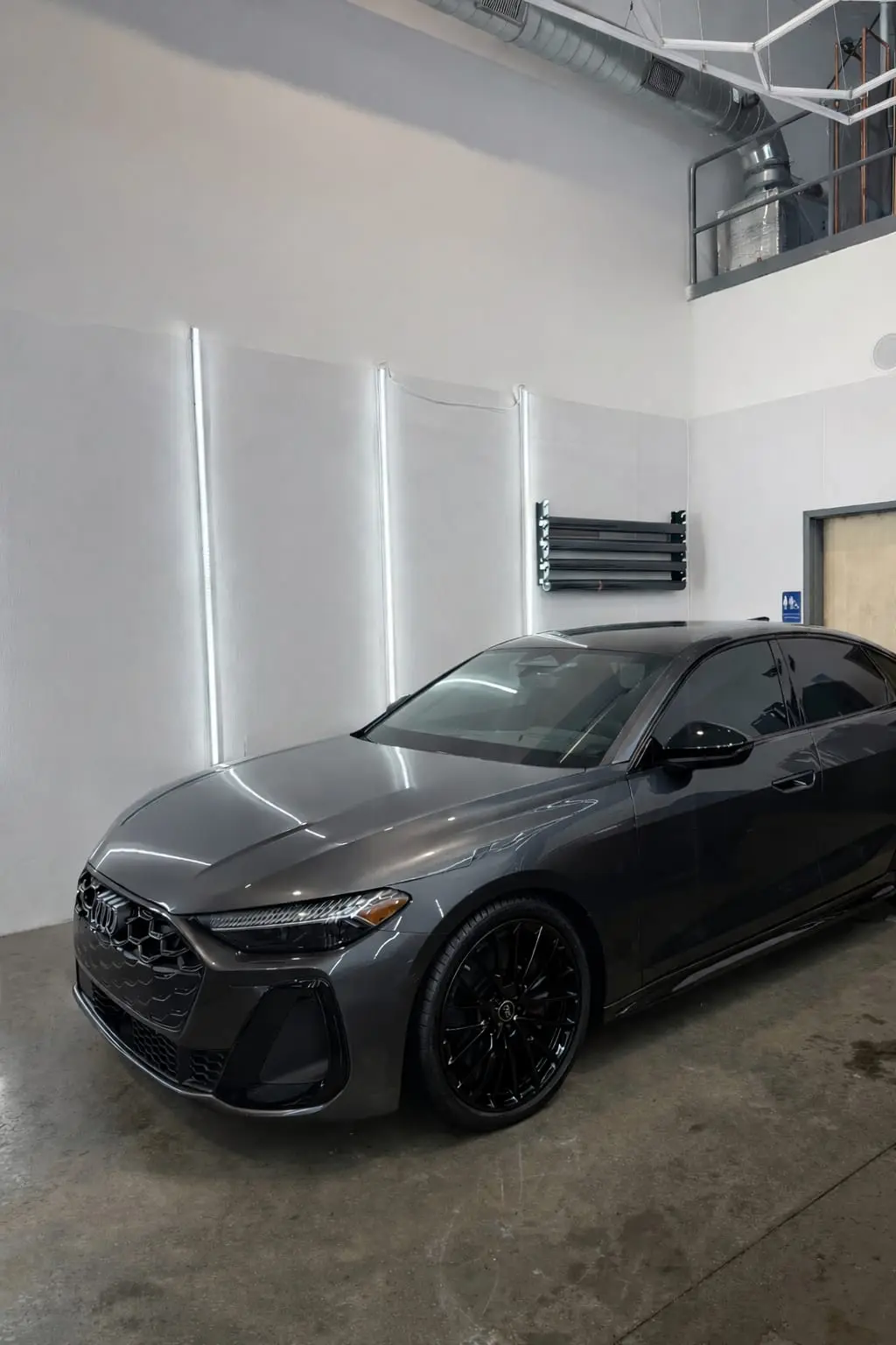 Audi RS7 gloss black powder coated wheels Secret Touch Auto Spa Shrewsbury MA