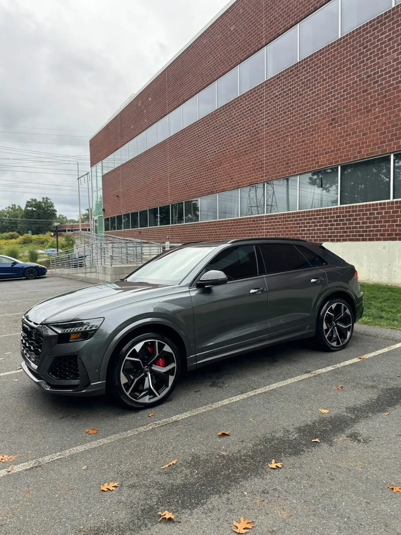 Gray Audi RS Q8 exterior side profile mobile detailing service