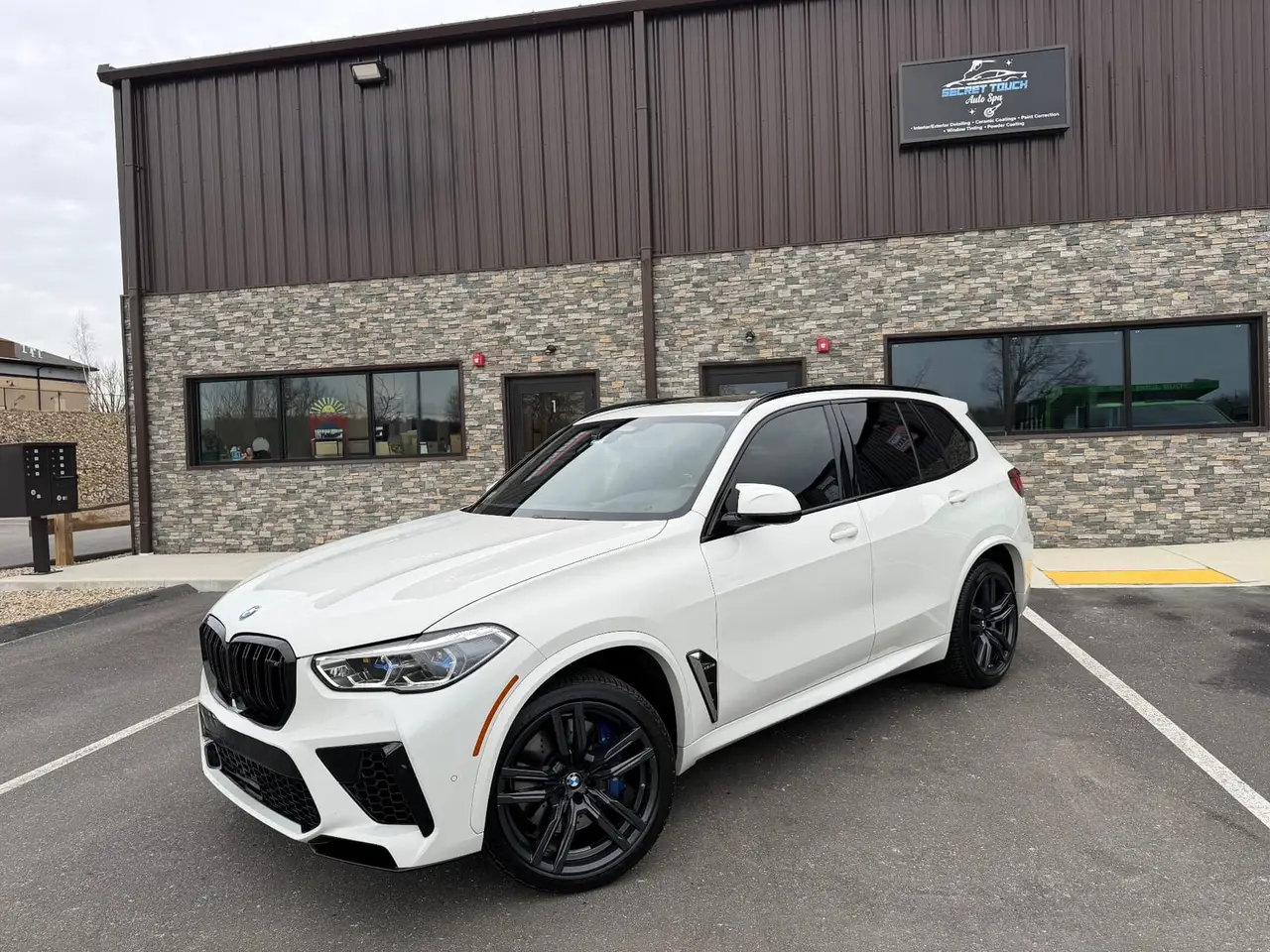 BMW X5M white ceramic coating exterior protection Shrewsbury MA