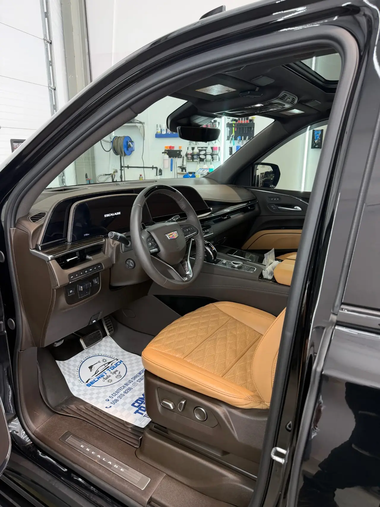 After - Cadillac Escalade interior driver seat before and after detailing Shrewsbury MA