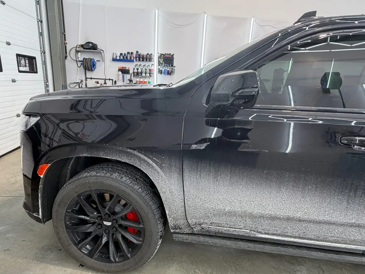 Before - Cadillac Escalade-V black exterior before and after detailing Shrewsbury MA