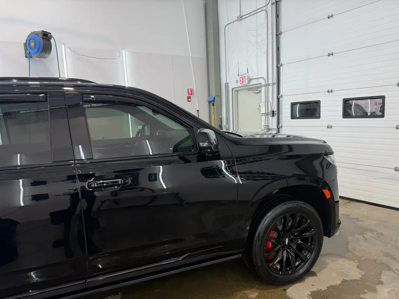 After - Cadillac Escalade-V black exterior before and after detailing Shrewsbury MA