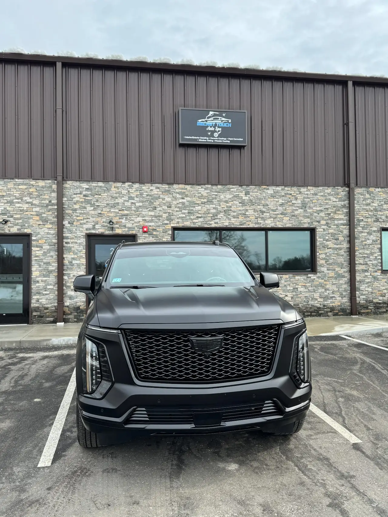 Cadillac Escalade 2025 matte PPF front view Shrewsbury MA