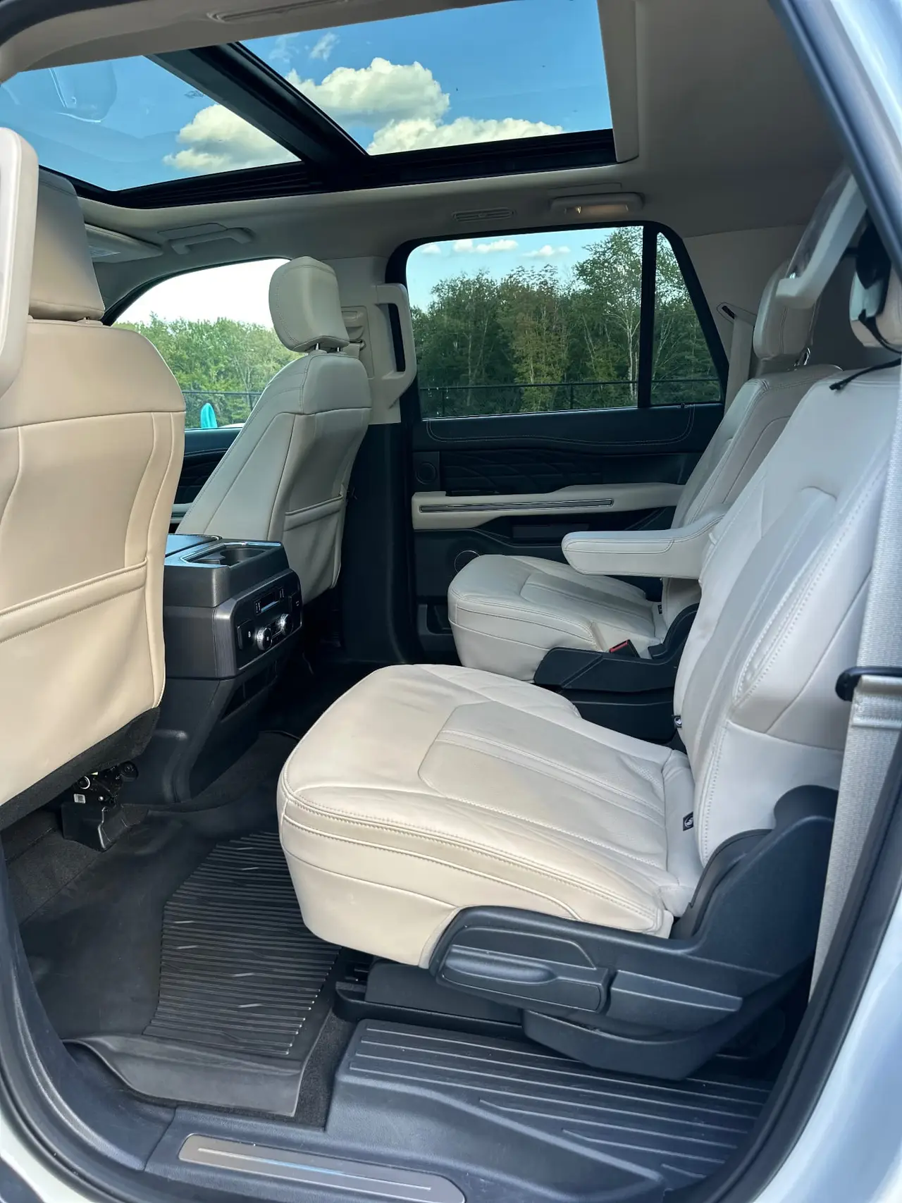 After - Ford Expedition Platinum interior rear before and after detailing Shrewsbury MA