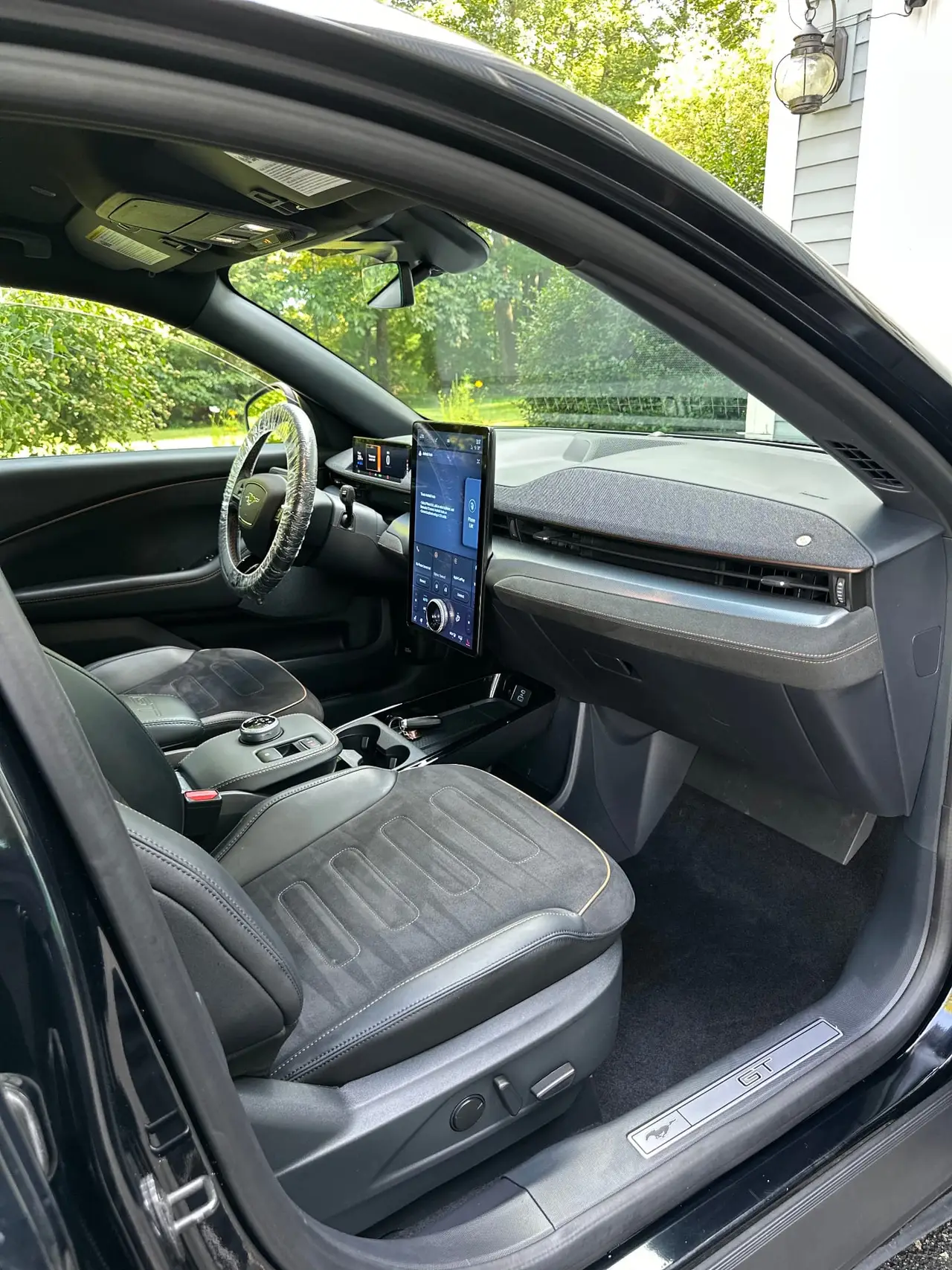 After - Ford Mustang Mach-E interior front before and after detailing Shrewsbury MA
