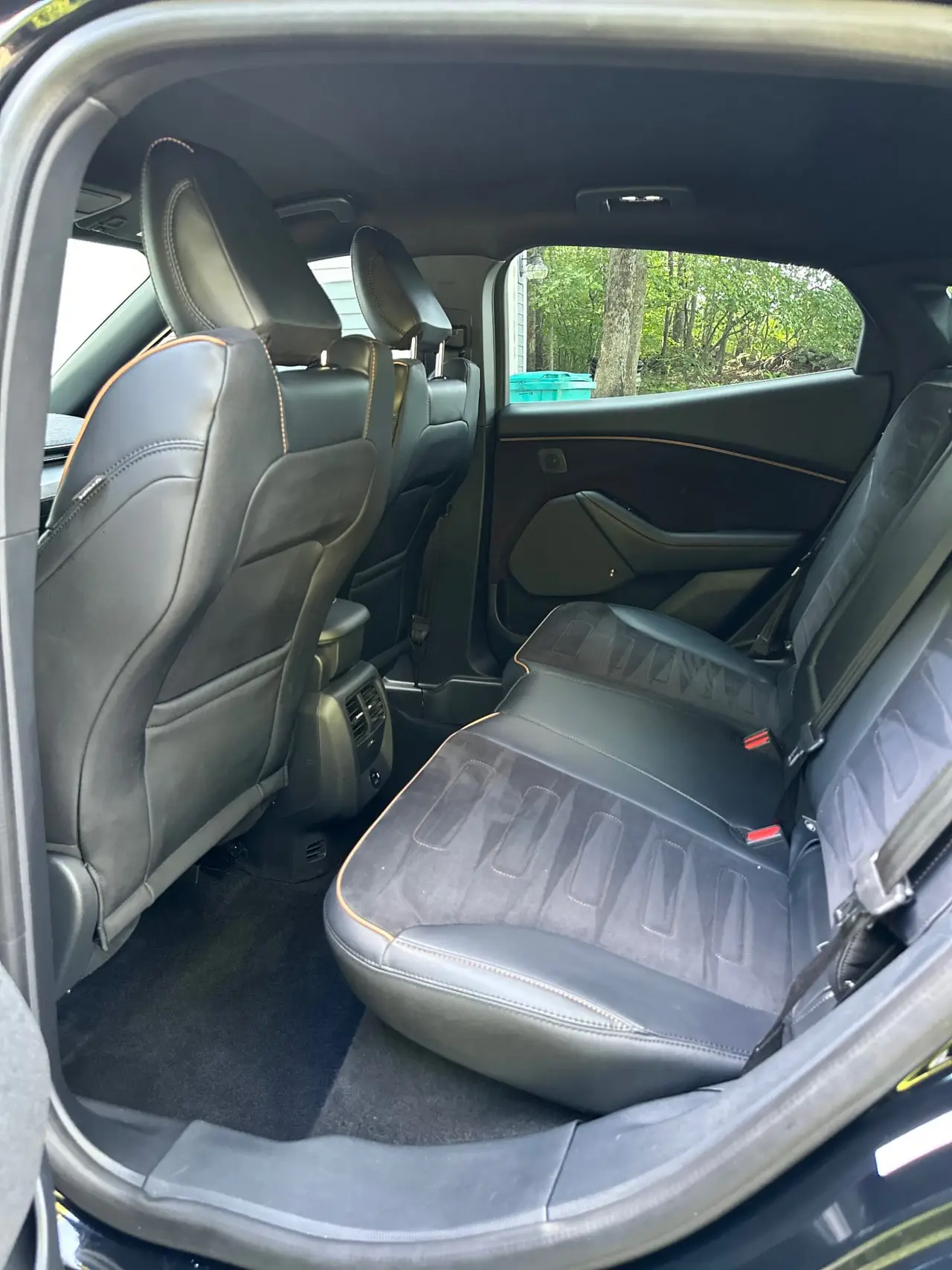 After - Ford Mustang Mach-E interior rear before and after detailing Shrewsbury MA