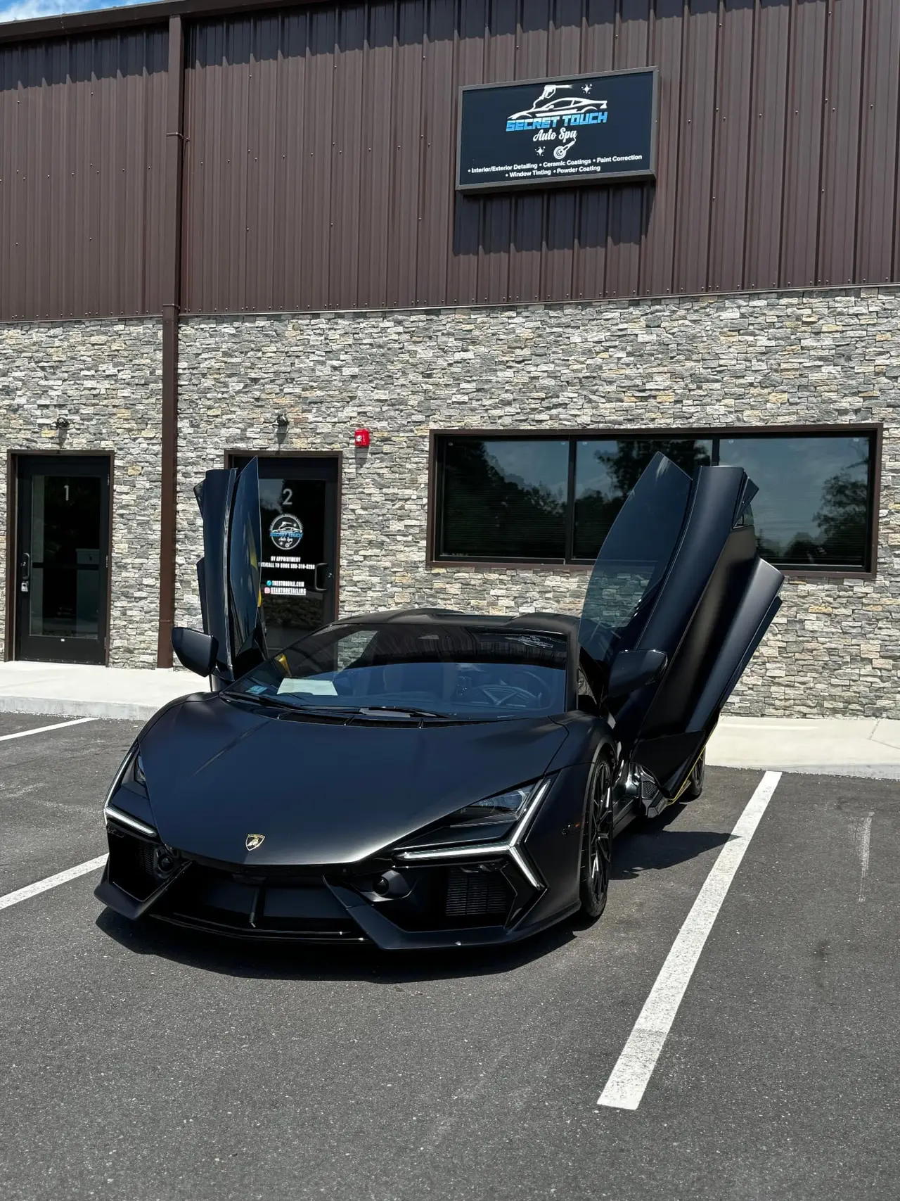 Lamborghini Revuelto doors up ceramic coating Secret Touch Auto Spa Shrewsbury MA