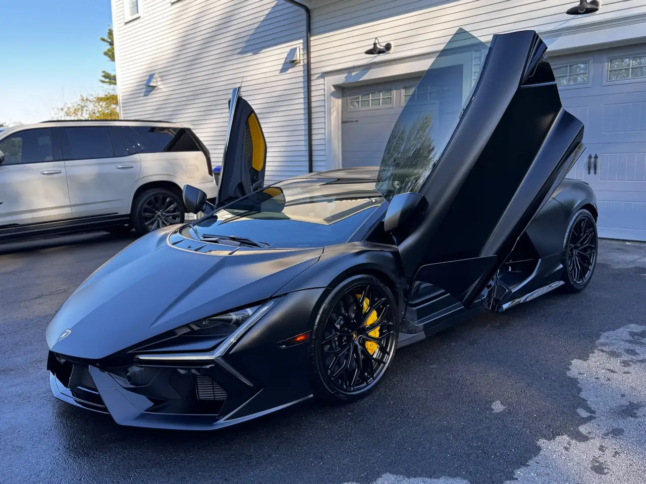 Lamborghini Revuelto matte black PPF front doors up Shrewsbury MA