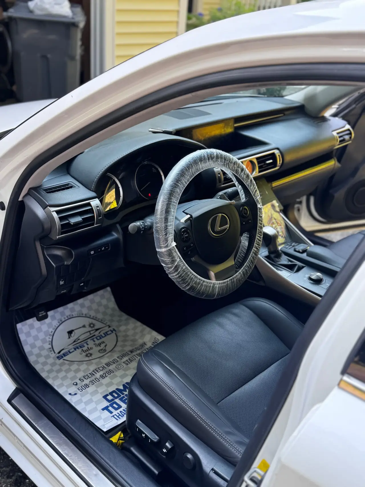 After - Lexus IS interior driver seat before and after detailing Shrewsbury MA