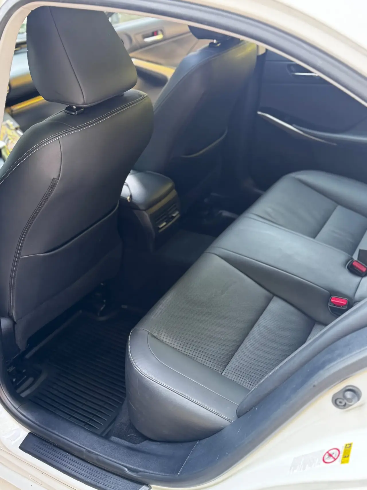 After - Lexus IS interior rear seat before and after detailing Shrewsbury MA