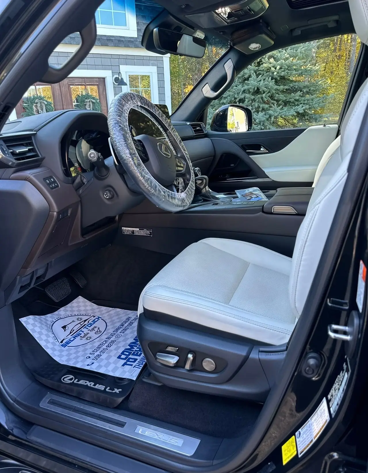 After - Lexus LX interior driver seat before and after detailing Shrewsbury MA