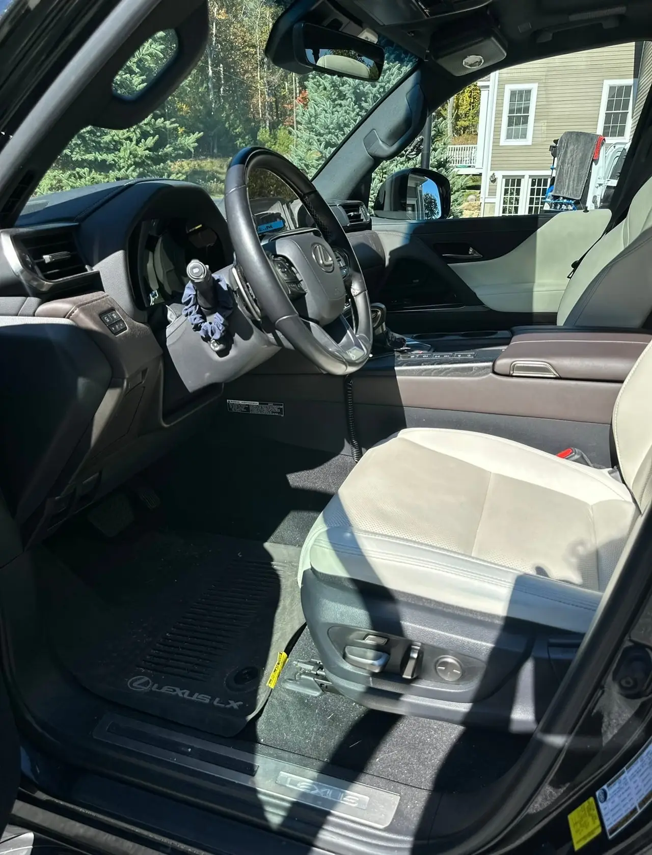 Before - Lexus LX interior driver seat before and after detailing Shrewsbury MA