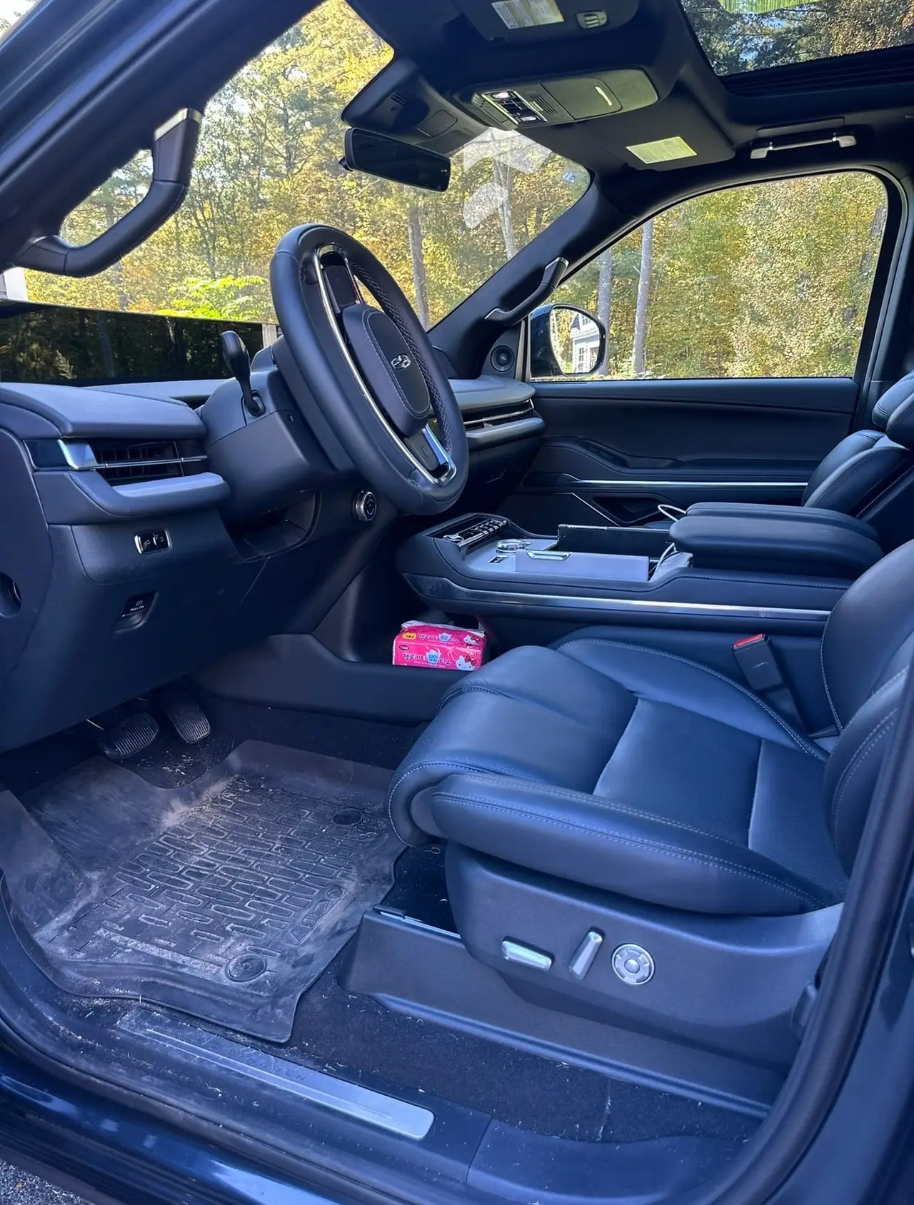Before - Lincoln Navigator interior driver seat before and after detailing Shrewsbury MA