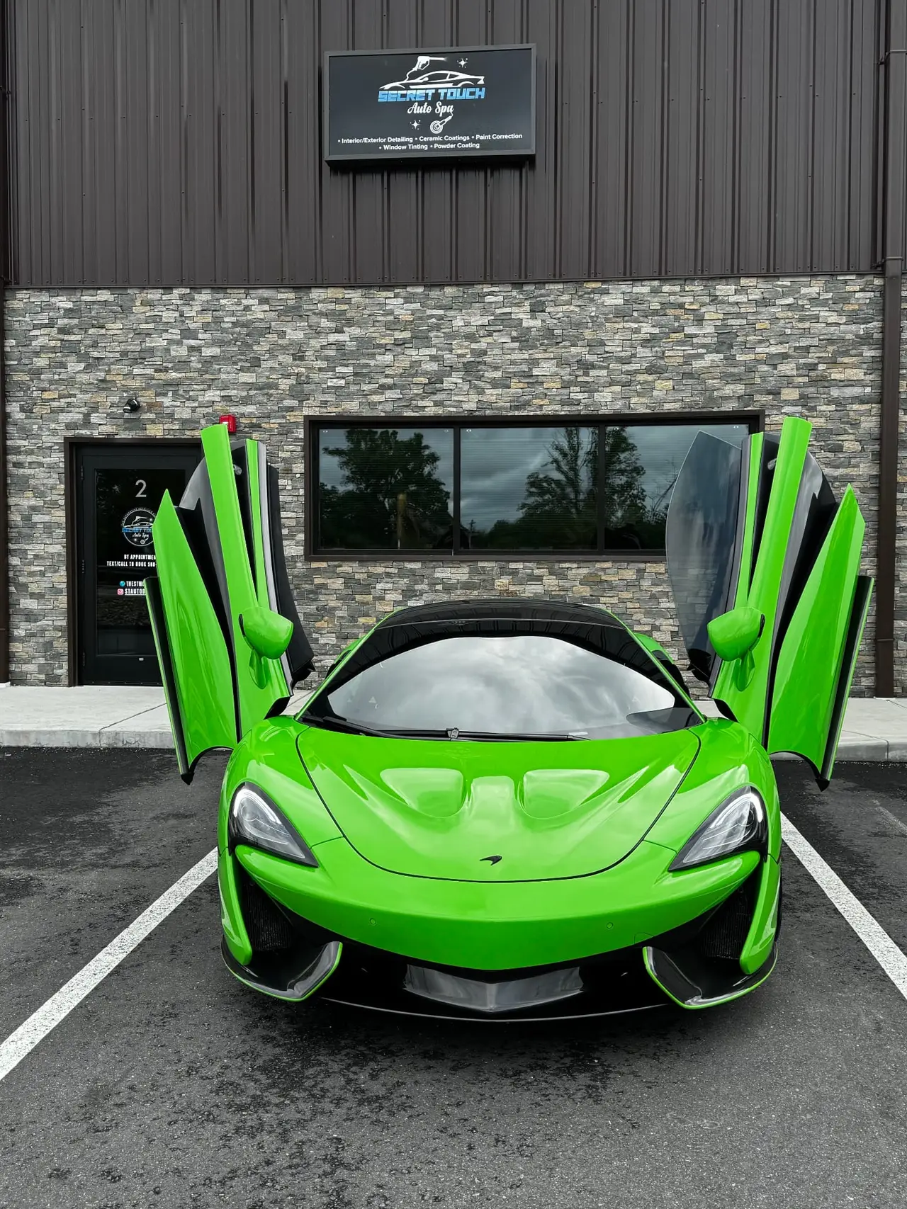 McLaren 570S green ceramic coating deep gloss Shrewsbury MA