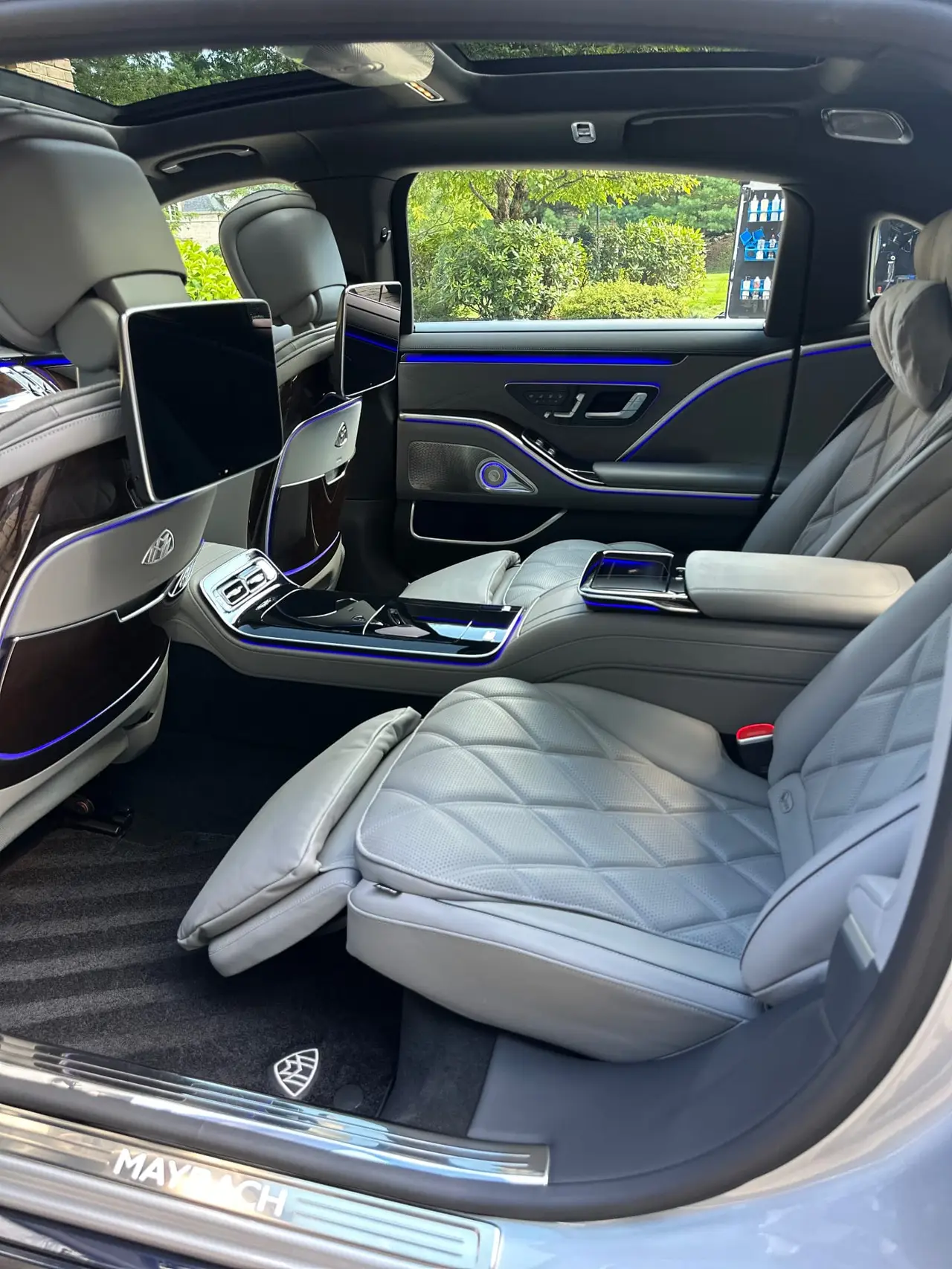 Mercedes Maybach interior rear seat detailing Shrewsbury MA