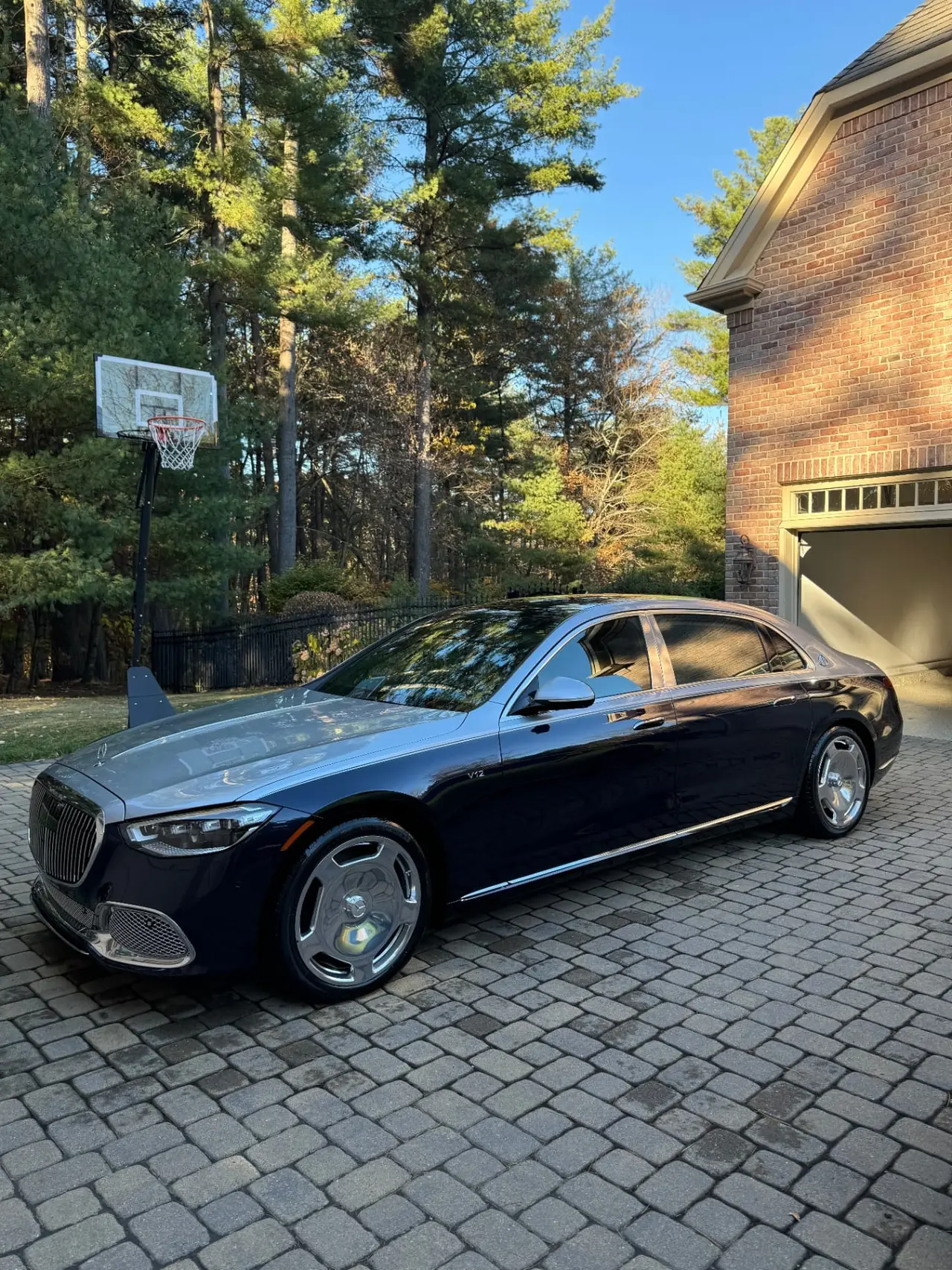 Mercedes Maybach S680 luxury sedan mobile detailing at residential driveway