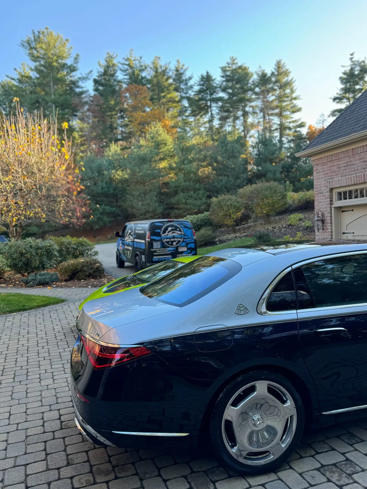 Mercedes Maybach S680 mobile detailing with Secret Touch service van