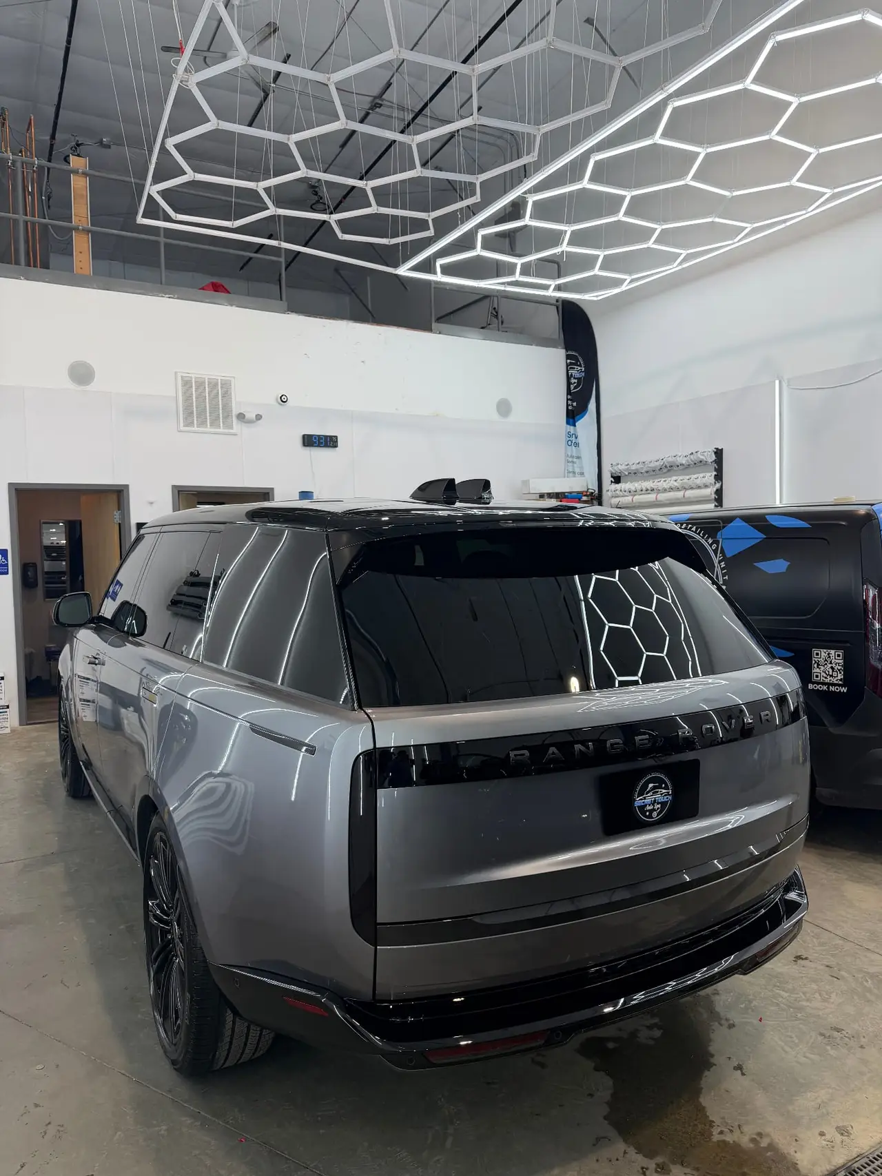 Range Rover grey rear ceramic coating Shrewsbury MA