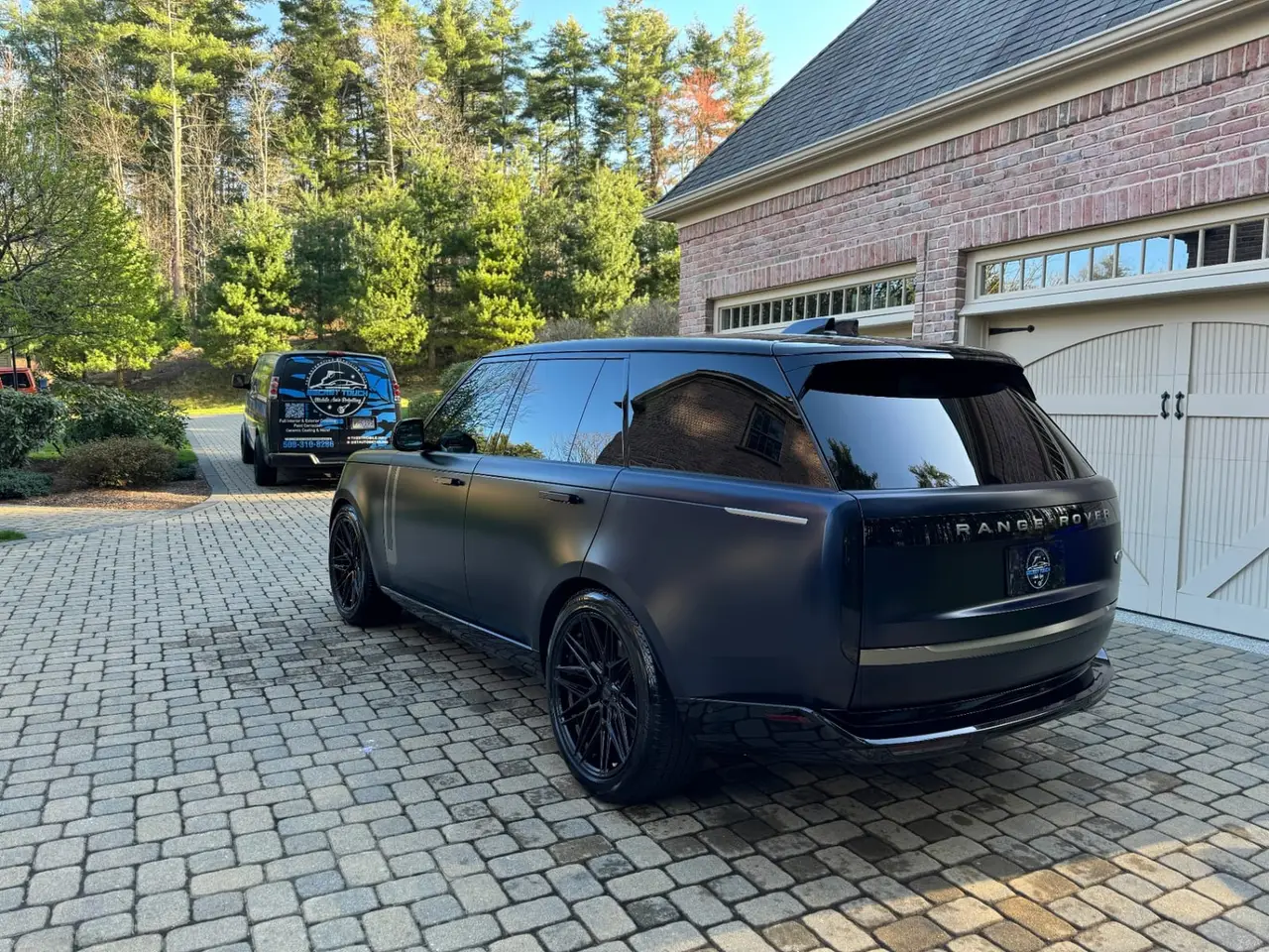 Range Rover matte black detailing near Sutton MA