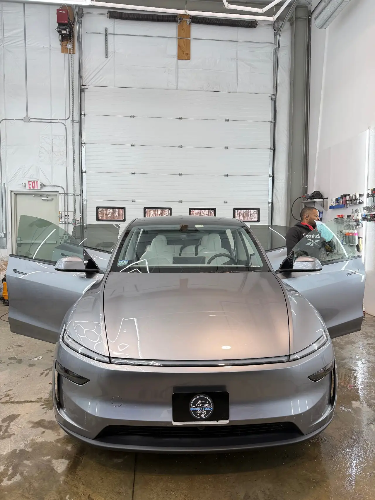 Tesla 35 percent ceramic window tint installed at Secret Touch Auto Spa Shrewsbury MA